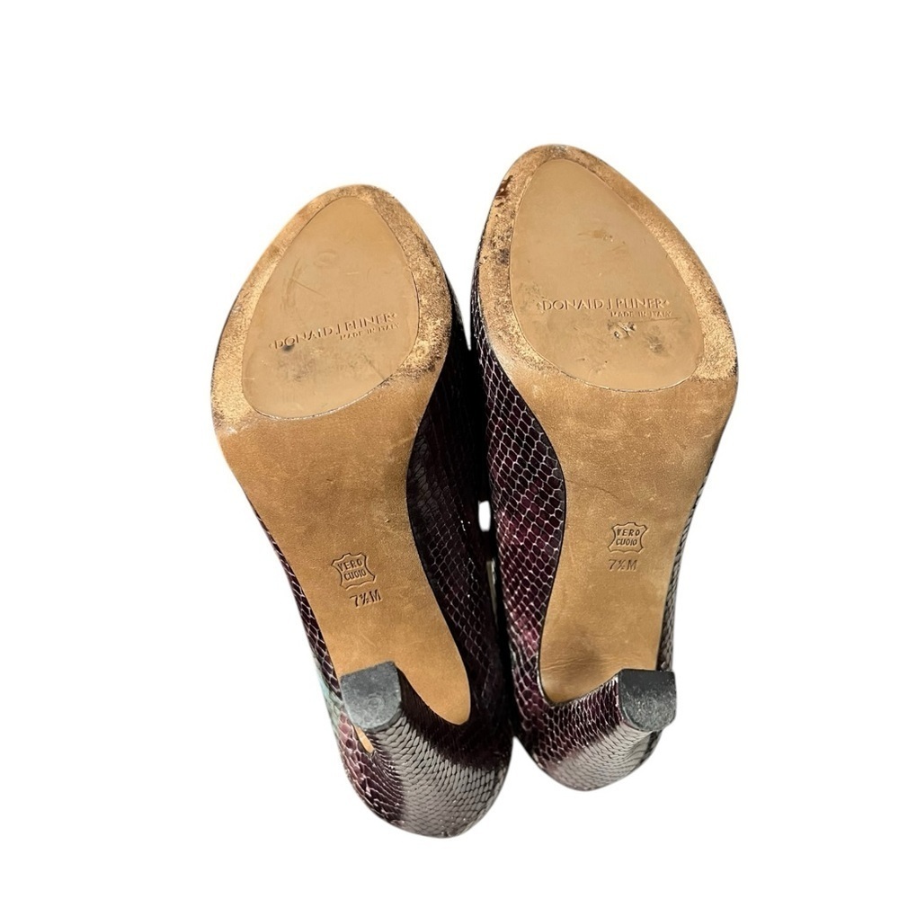🌻Donald J. Pliner Purple & Turquoise Leather Snakeskin Dawn Pumps Size 7.5 - Picture 10 of 12